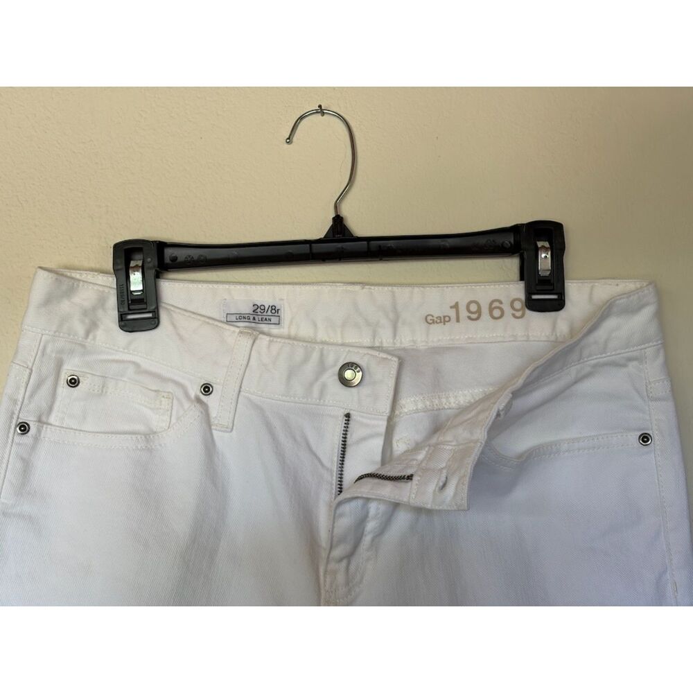 Gap 1969 Long & Lean White Jeans Women's 29/8R Bootcut Stretch NWOT - Picture 3 of 8
